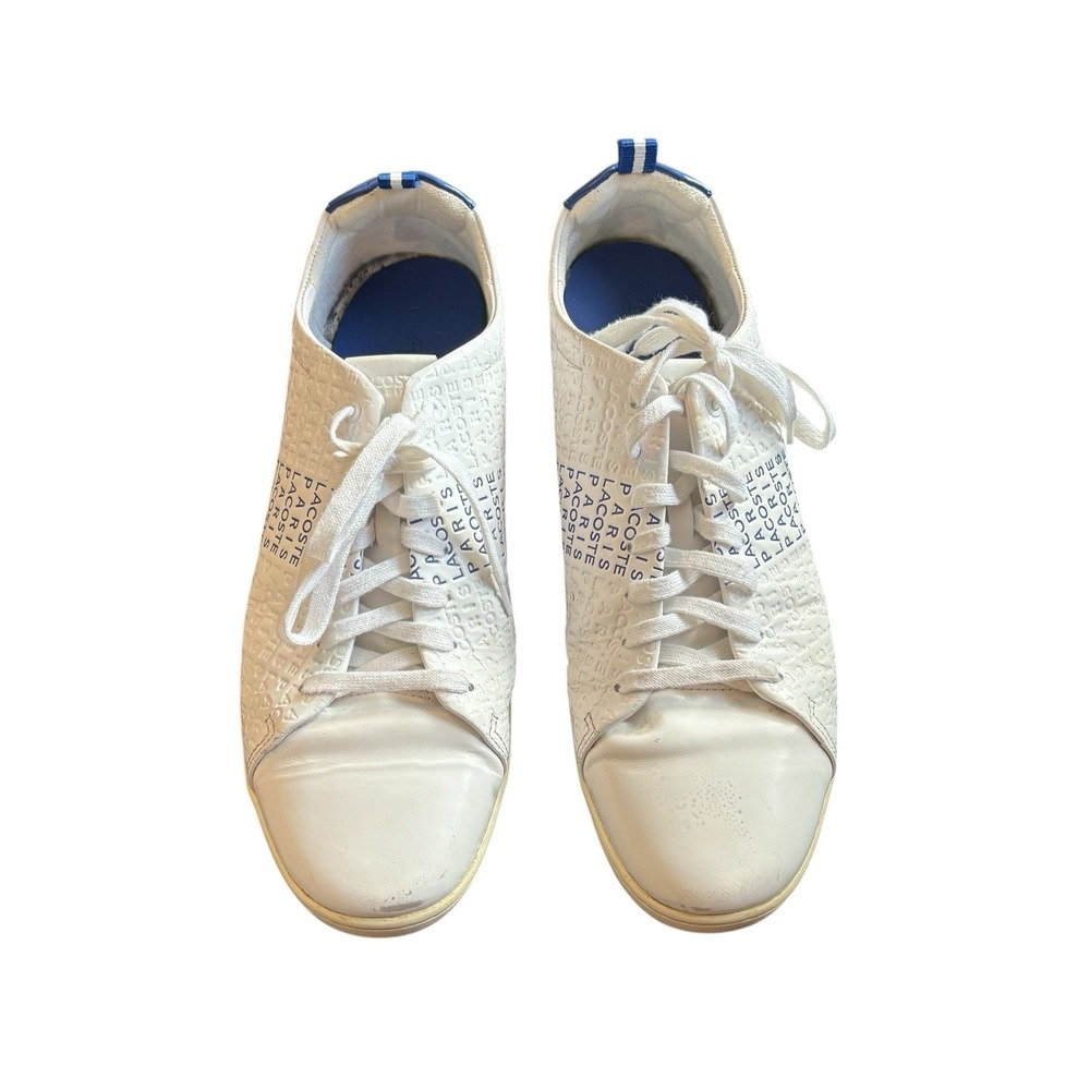 Lacoste Carnaby-EVO-119 White Dark Blue Sneakers‎ Men's Size 12 Leather